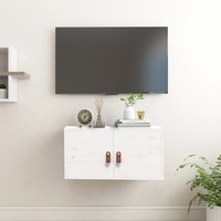 Berkfield Home Wall Cabinet White 60x30x30 cm Solid Wood Pine | Size: 60 x 30 x 30 cm