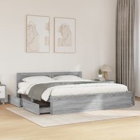 Bed Frame Headboard without Mattress Sonoma 200x200 cm