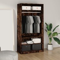 Wardrobe Smoked Oak 100x50x200 cm Engineered Wood x 50 x 200 cm