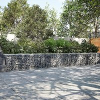 Berkfield Home Gabion Basket with Cover 800x50x50 cm Galvanised Iron in Silver | Size: 800 x 50 x 50 cm