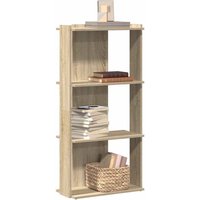 Berkfield Home Bookcase 3-Tier Sonoma Oak 60x30x120 cm Engineered Wood in Brown | Size: 60 x 30 x 120 cm