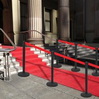 Berkfield Home Stanchion with Belt Airport Barrier Steel Black