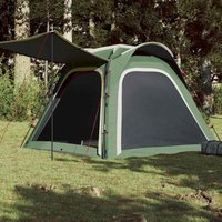 Berkfield Home Camping Tent 4-Person Green Quick Release Waterproof