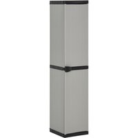 Berkfield Home Garden Storage Cabinet with 3 Shelves Grey & Black 34x40x168 cm | Size: 34 x 40 x 168 cm