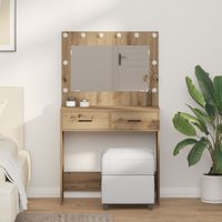 Dressing Table LED Lights Artisan Oak 78.5x41x135 cm