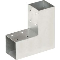 Berkfield Home Post Connector L Shape Galvanised Metal 71x71 mm in Silver