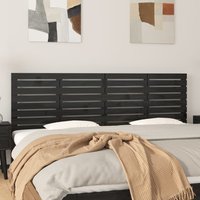 Berkfield Home Wall Headboard Black 166x3x63 cm Solid Wood Pine | Size: 166 x 3 x 63 cm