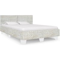 Berkfield Home Bed Frame Grey Natural Rattan 140x200 cm