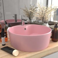 Berkfield Home Luxury Wash Basin with Overflow Matt Pink 36x13 cm Ceramic