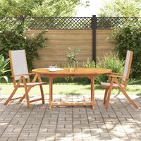 Berkfield Home Folding Garden Chairs 2 pcs Solid Wood Acacia & Textilene in Brown