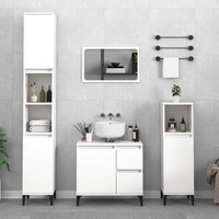 Berkfield Home Bathroom Cabinet White 30x30x190 cm Engineered Wood | Size: 30 x 30 x 190 cm