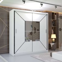 Naxos Sliding Mirror Wardrobe LED Light 150cm x 217cm cm x 217 cm