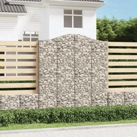 Berkfield Home Arched Gabion Baskets 2 pcs 200x50x220/240 cm Galvanised Iron in Silver