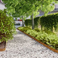 Berkfield Home Lawn Edgings 10 pcs 10x103 cm Flexible Corten steel in Brown