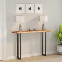Berkfield Home Table Top 160x30x3.8 cm Rectangular Solid Wood Acacia Live Edge in Brown