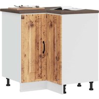 Berkfield Home Kitchen Corner Base Cabinet Kalmar Old Wood Engineered Wood in Brown
