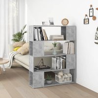 Berkfield Home Book Cabinet Room Divider Concrete Grey 100x24x124 cm | Size: 100 x 24 x 124 cm