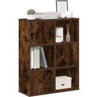 Bookcase Smoked Oak 60x24x76.5 cm Engineered Wood