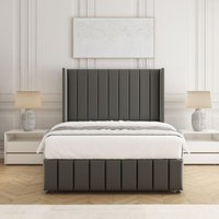 Zoe Plush Velvet Divan Bed Set 54" Headboard & Mattress No Drawers Double
