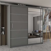 Modern Double Wardrobe LED Light W203cm x H217cm x D62cm