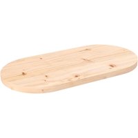 Berkfield Home Table Top 60x30x2.5 cm Solid Wood Pine Oval in Brown