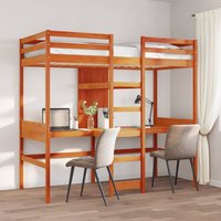 Berkfield Home Loft Bed Frame without Mattress Wax Brown 75x190cm Solid Wood Pine | Size: 75x190 cm