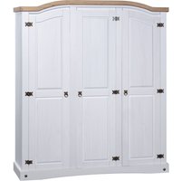 Berkfield Home Wardrobe Mexican Pine Corona Range 3 Doors White