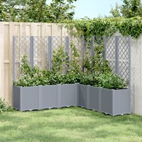 Berkfield Home Garden Planter with Trellis Blue Grey 160x160x140 cm PP | Size: 160 x 160 x 140 cm