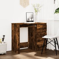 Berkfield Home Desk Smoked Oak 90x45x76 cm Engineered Wood in Brown | Size: 90 x 45 x 76 cm