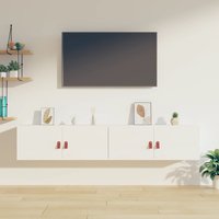 Berkfield Home Wall Cabinets 2 pcs White 80x30x30 cm Solid Wood Pine | Size: 80 x 30 x 30 cm