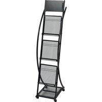 Berkfield Home Magazine Rack 40x32x131 cm Black A4 | Size: 40 x 32 x 131 cm