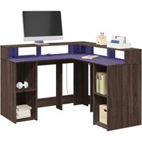 Desk LED Lights Oak 130x130x91 cm Engineered Wood x 130 x 91 cm