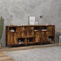 Sideboards 3 pcs Smoked Oak 60x35x70 cm Engineered Wood x 35 x 70 cm