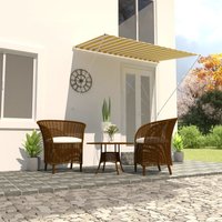 Berkfield Home Retractable Awning 200x150 cm Yellow & White