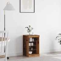 Berkfield Home Sideboard with LED Lights Old Wood 41x37x67 cm in Brown | Size: 41 x 37 x 67 cm