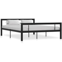 Berkfield Home Bed Frame Black & White Metal 120x200 cm | Size: Small Double