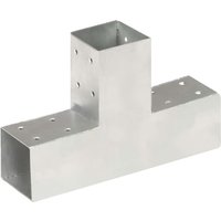 Berkfield Home Post Connector T Shape Galvanised Metal 71x71 mm in Silver