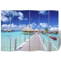 Folding Room Divider 217x170 cm Beach