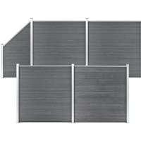 Berkfield Home WPC Fence Set 4 Square + 1 Slanted 792x186 cm Grey
