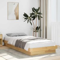Berkfield Home Bed Frame Without Mattress 75x190 cm Solid Oak Wood in Brown