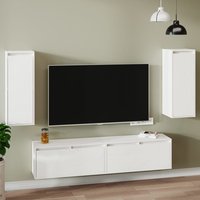 Berkfield Home Wall Cabinets 2 pcs White 30x30x80 cm Solid Wood Pine | Size: 30 x 30 x 80 cm