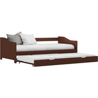 Berkfield Home Pull-out Sofa Bed Frame Dark Brown Pinewood 90x200 cm