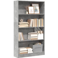 Berkfield Home Bookcase Concrete Grey 80x24x143 cm Engineered Wood | Size: 80 x 24 x 143 cm