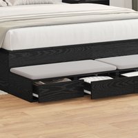 Berkfield Home Bed Drawers Black 140x36.5x16.5 cm Built from Engineered Wood