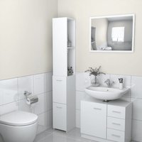 Berkfield Home Bathroom Cabinet White 25x26.5x170 cm Engineered Wood