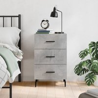 Berkfield Home Bedside Cabinet Concrete Grey 40x40x66 cm Engineered Wood | Size: 40 x 40 x 66 cm