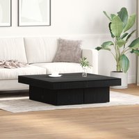 Berkfield Home Black Oak Coffee Table 90x90x28 cm Made from Engineered Wood | Size: 90 x 90 x 28 cm