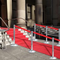 Berkfield Home Stanchions with Belts 4 pcs Airport Barrier Stainless Steel Silver