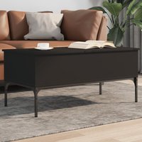 Berkfield Home Coffee Table Black 100x50x45 cm Engineered Wood & Metal | Size: 100 x 50 x 45 cm