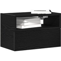 Berkfield Home Wall-mounted Bedside Cabinet Black 45x26x28.5 cm